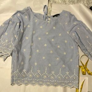 Sanctuary-Blue Embroidered Women's Top